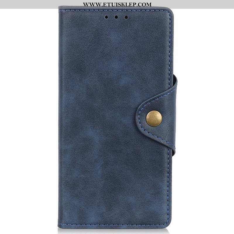 Etui Folio do iPhone 14 Magnetyczne Zapięcie Na Guziki